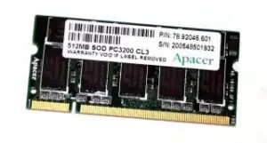 Apacer DDR-SOD 512MB 400MHZ PC3200