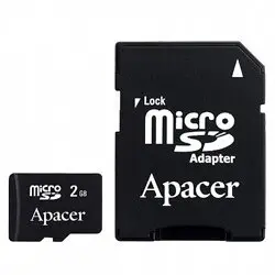Apacer Micro Sd Card 2gb Retail With Adapter