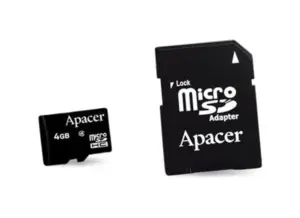 Apacer Micro SD Card 4GB HD Class 4 Retail with SD Adapter