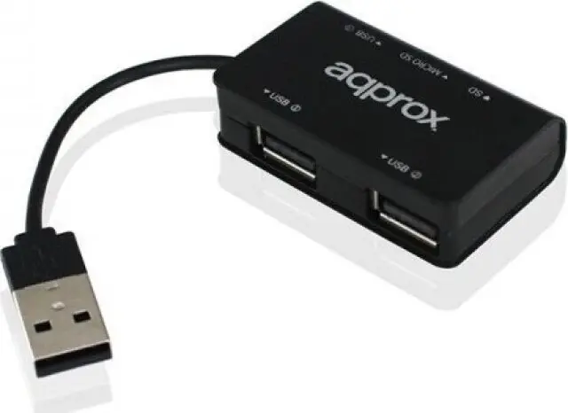 Aqprox Card Reader Sd Micro Sd And Hub 3 Ports Usb 2.0 Black