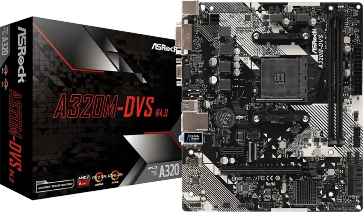 Asrock A320M-DVS R4.0 Motherboard Micro ATX με AMD AM4 Socket