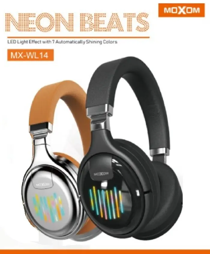 Ασύρματα Ακουστικά Headset Bluetooth + FM Radio Moxom Neon Beat MX-WL14 - Brown