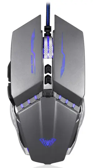 Aula ενσύρματο gaming ποντίκι Mountain S30 2400DPI 6 πλήκτρα ασημί