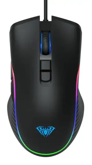 Aula ενσύρματο gaming ποντίκι Wind F806 2400DPI 7 πλήκτρα RGB μαύρο