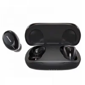 Awei Ασύρματα Αθλητικά Ακουστικά Ψείρες Bluetooth TWS Smart Touch με Θήκη Φόρτισης Μαύρο