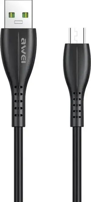 Awei Καλώδιο micro σε USB-Α 2.4A 1m μαύρο