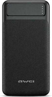 Awei Power Bank 20000mAh με 2 Θύρες USB-A Μαύρο