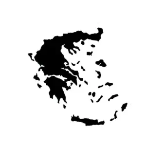 Αυτοκόλλητο χάρτης της Ελλάδας σε Μαύρο χρώμα