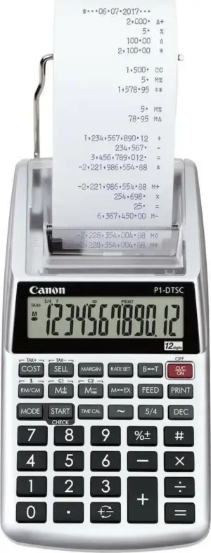 Canon Αριθμομηχανή Χαρτοταινίας P1-DTSC 12 Ψηφίων σε Ασημί Χρώμα