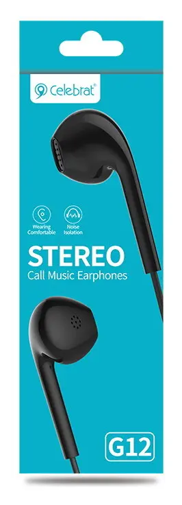 Celebrat earphones G12 με μικρόφωνο 14.2mm 1.2m μαύρο