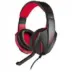 Gaming headset με ρυθμιζόμενο σε κλίση μικρόφωνο, σε μαύρο χρώμα και κόκκινο LED φωτισμό