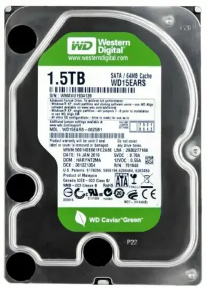 Hdd Caviar Green 1,5Tb Sata3 64Mb Cache