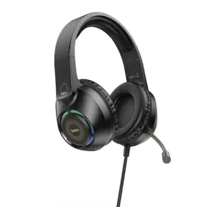 Hoco Gaming Ακουστικά RGB με σύνδεση καρφί 3.5mm μαύρο