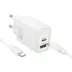 Hoco N61 Gentle Φορτιστής PD20w+Qc3.0 με Καλώδιο PD σε Type-C 2 Θύρες Λευκό