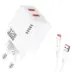 KAKUSIGA Φορτιστής Τοίχου KSC-1238 με Καλώδιο Lightning 2x USB 12W Λευκός