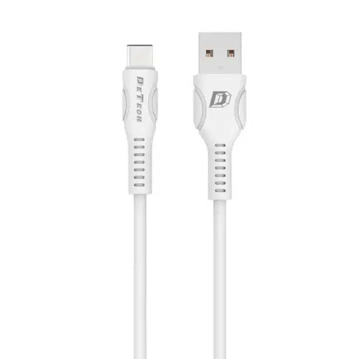 Kαλώδιο δεδομένων DeTech DE-C27C Type-C 1.0m λευκό