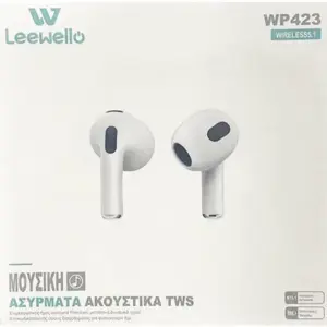 Leewello In-ear Bluetooth Handsfree Ακουστικά με Θήκη Φόρτισης, Λευκά