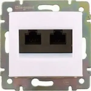 Legrand Πριζα Rj45 Cat6 Utp 2 Εξόδων Λευκη Σειρά Valena