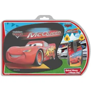 McQueen Σετ mini οπτικό ποντίκι και mousepad με μοτίβο CARS, 1000 dpi