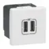 Mosaic Πριζα Φορτιστης 2 Usb 5v 1500ma 2 Στοιχειων Λευκη