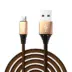 Moxom Denim USB 2.0 Καλώδιο micro USB Αρσενικό σε USB-A Αρσενικό με Πλέξη 2.4A 1m μαύρο-καφέ