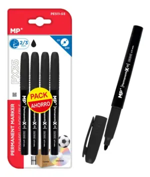 MP ανεξίτηλος μαρκαδόρος 2/3mm, μαύρος, 4τμχ