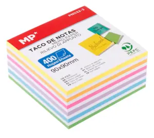 MP αυτοκόλλητα χαρτάκια σημειώσεων 90x90mm 400τμχ χρωματιστά
