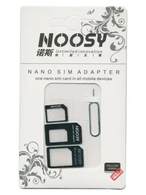 Noosy Nano SIM & Micro SIM Adapter Set 3in1 Black