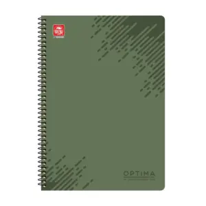 Optima Τετράδιο Σπιράλ Β5 2 θεμάτων Χακί