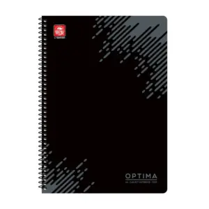 Optima Τετράδιο Σπιράλ Β5 2 θεμάτων Μάυρο