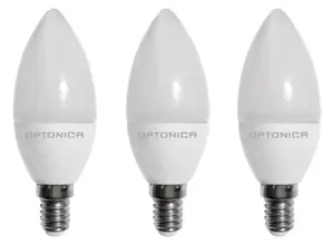 Optonica LED Λάμπα Candle C37 1419 6W 6000K E14 480lm 3τμχ