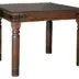 Ostia Τραπέζι 80X80Cm Χωρίς Συρτάρι Medium Dark Ινδικό Σχέδιο