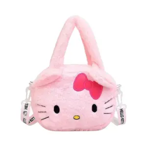 Παιδικό Λούτρινο Τσαντάκι Hello Kitty Ρόζ