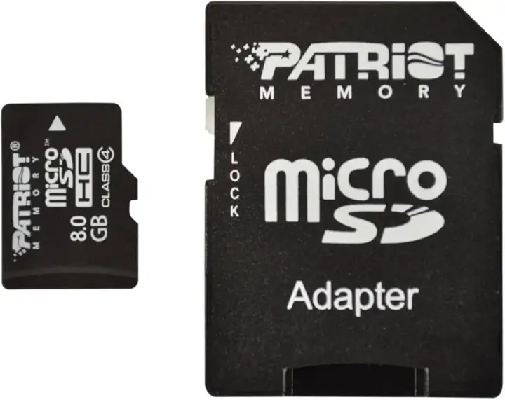 Patriot Micro SD Card 8GB Hc Class 10 Retail + Sd Adaptor