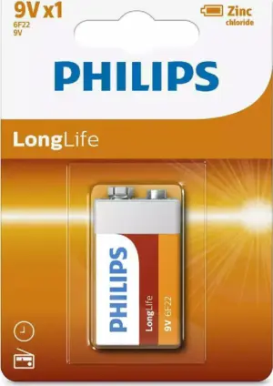 Philips LongLife Zinc Chloride Μπαταρία 6F22 9V 6F22L1B