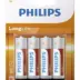 Philips Longlife Zinq Chloride Μπαταρίες AA R6 Mignon 4Τμχ