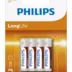 Philips Longlife Zinq Chloride Μπαταρίες Aaa R03 Micro 4Τμχ