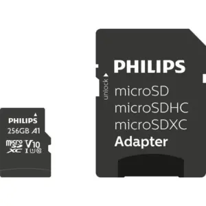 Philips microSDXC 256GB Class 10 U1 V30 A1 UHS-I με αντάπτορα