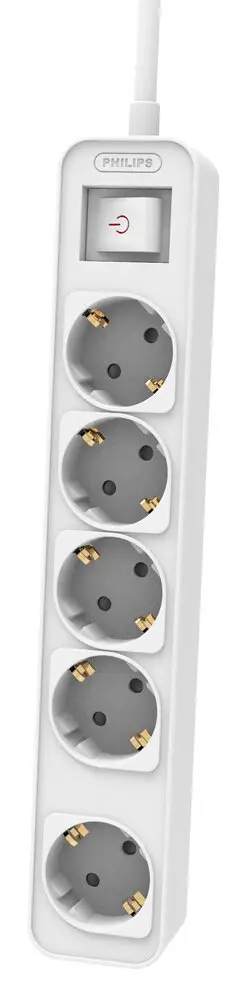 Philips Πολύπριζο 5x Schuko 16A 1.5m Λευκό