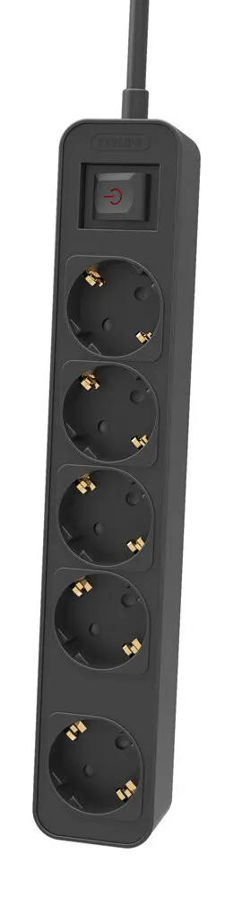 Philips Πολύπριζο 5x Schuko 16A 1.5m Μαύρο