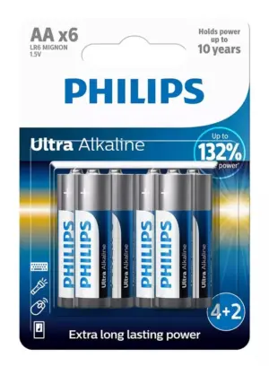 Philips Ultra Αλκαλικές Μπαταρίες Lr6e6bp/10 Aa Lr6 1.5v 6τμχ