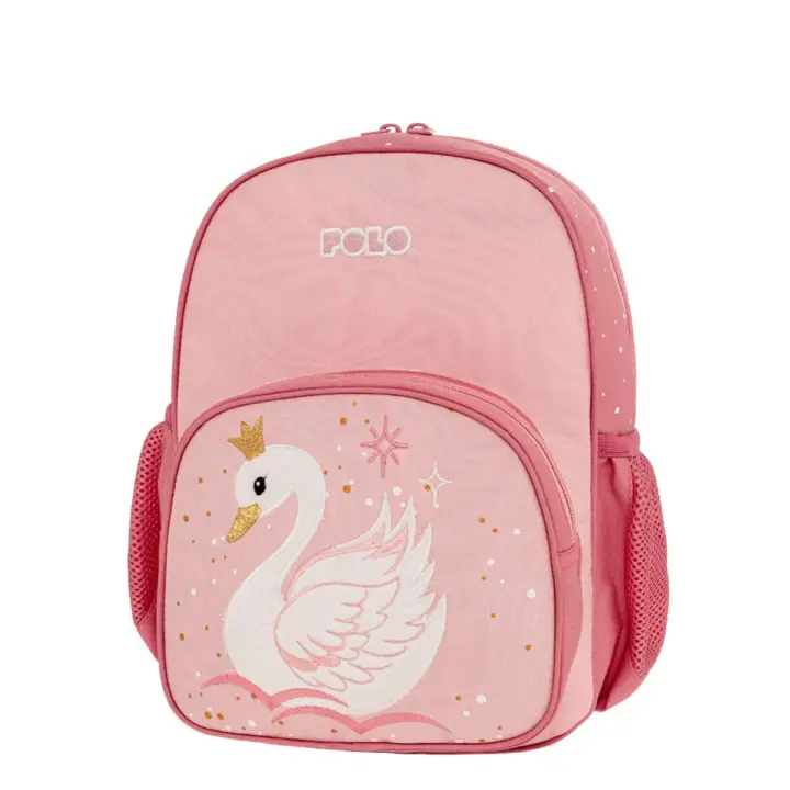 Polo Junior Fizz Swan Σχολική Τσάντα Πλάτης Νηπιαγωγείου με Θήκη για Παγούρι 10lt