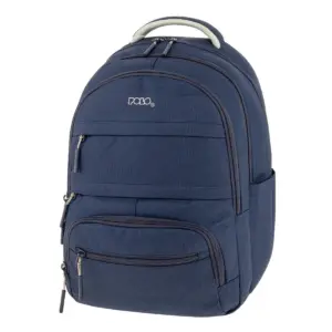 Polo Multi Pocket Σχολική Τσάντα Πλάτης Μπλε με Θήκη για Παγούρι 26lt