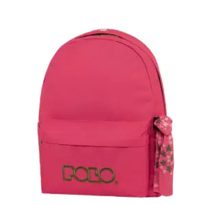 Polo Original Scarf Σχολική Τσάντα Πλάτης Γυμνασίου - Λυκείου Φούξια με Θήκη για Παγούρι 20lt