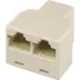 Powertech Αντάπτορας RJ45 (F) σε 2x RJ45 (F) λευκό
