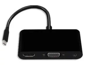 Powertech Αντάπτορας USB-C σε HDMI/VGA/3.5mm 4K/30Hz Μαύρος
