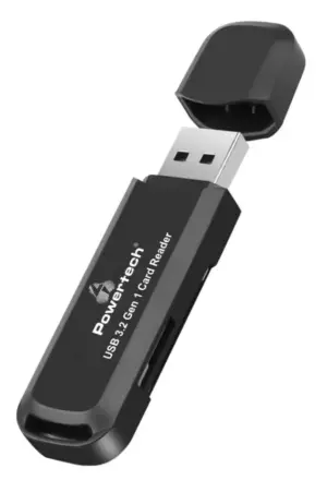 Powertech Card Reader USB 3.2 για SD & microSD 5Gbps Μαύρο