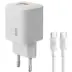 Powertech φορτιστής τοίχου με καλώδιο, USB/USB-C, 36W, GaN, λευκός
