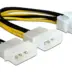 Powertech καλώδιο 2x molex 3pin σε PCI 8pin για VGA 0.15m
