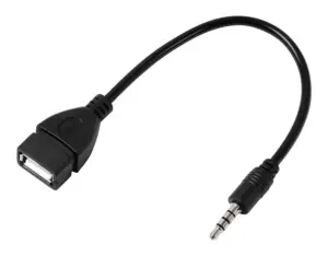 Powertech Καλώδιο 3.5mm Σε USB 2.0 Female Cab-j055 0.5m Μαύρο